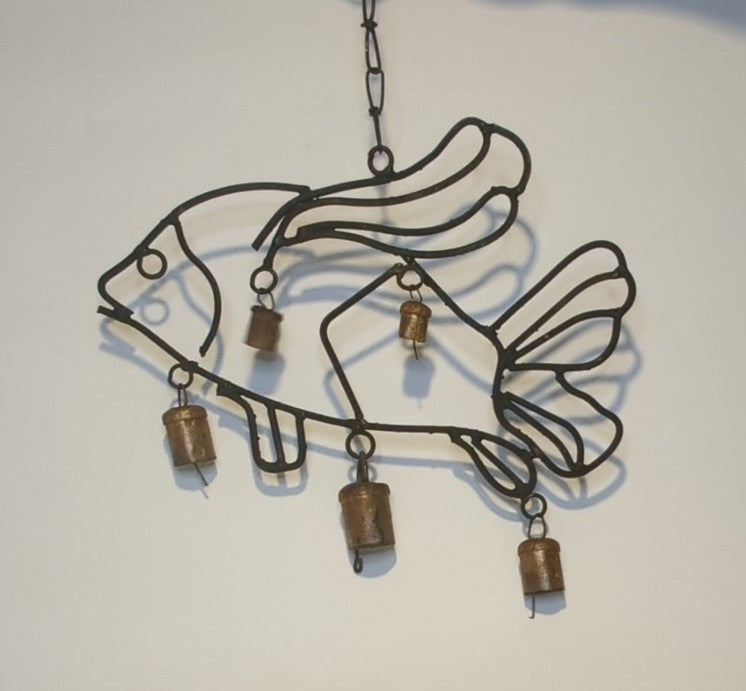 Glockenspiel / Windspiel Fisch Motiv (2-D) – Metall Handarbeit