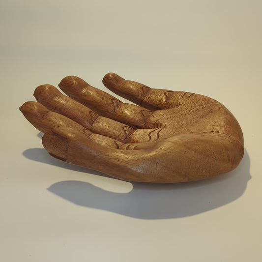Buddhas Hand – Schale aus Teakholz, handgeschnitzt