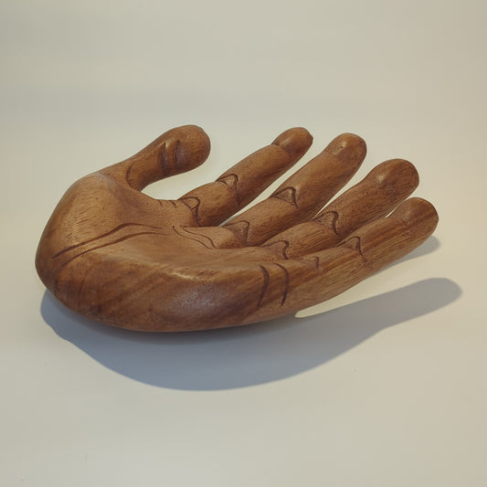 Buddhas Hand – Schale aus Teakholz, handgeschnitzt