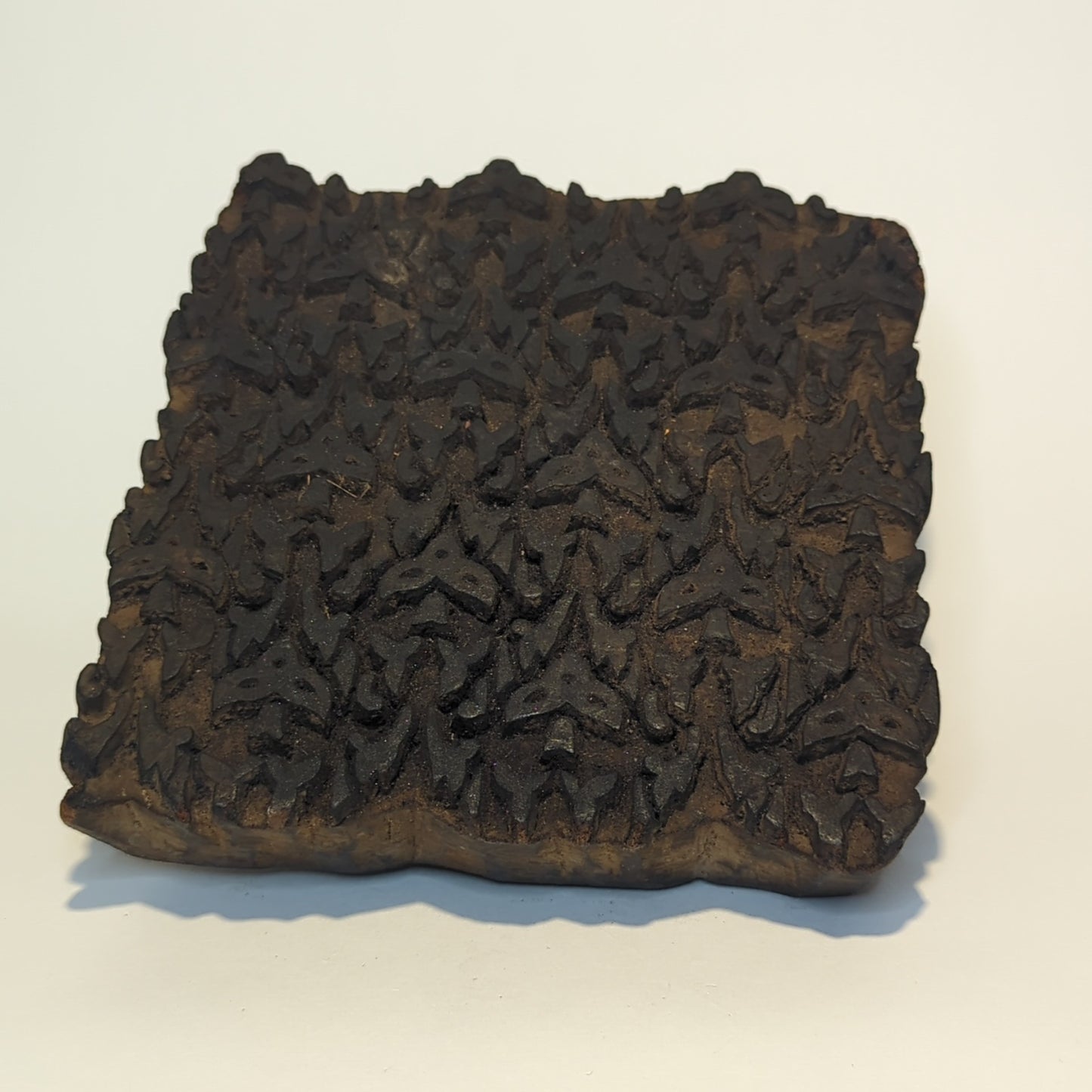 Großer Batikstempel aus Holz – Handgeschnitzt Indien – Florales Motiv