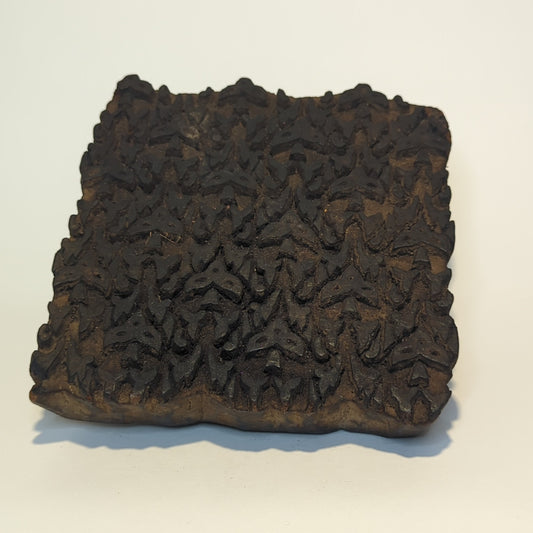 Großer Batikstempel aus Holz – Handgeschnitzt Indien – Florales Motiv